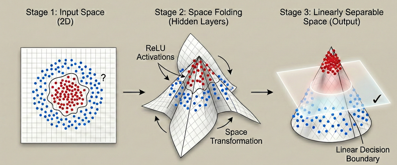 Space Folding through crumpled paper